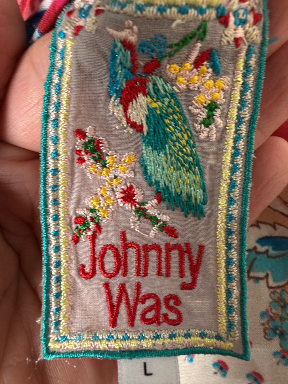 Johnny Was Red & Pink Floral Border Tunic Dress - Picture 6 of 12